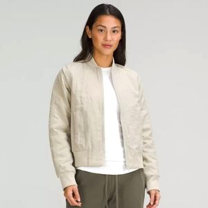 Lululemon Non-stop Bomber Jacket in Raw Linen size 6